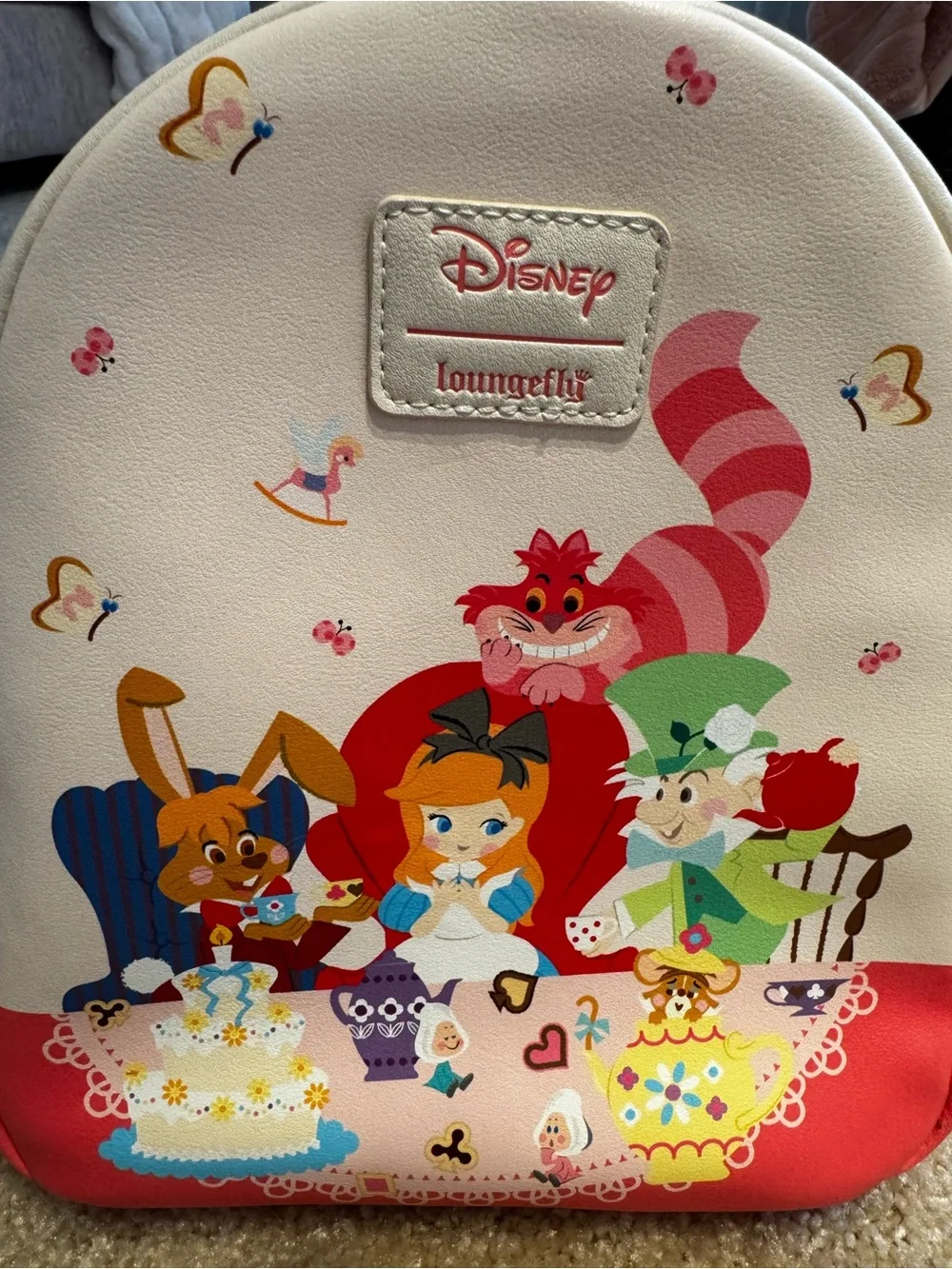 Loungefly Kids Alice in Wonderland Cream Pink Mini Backpack